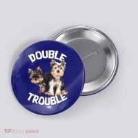 Yorkie Double Trouble Button thumb 0