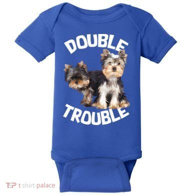 Yorkie Double Trouble Baby Bodysuit