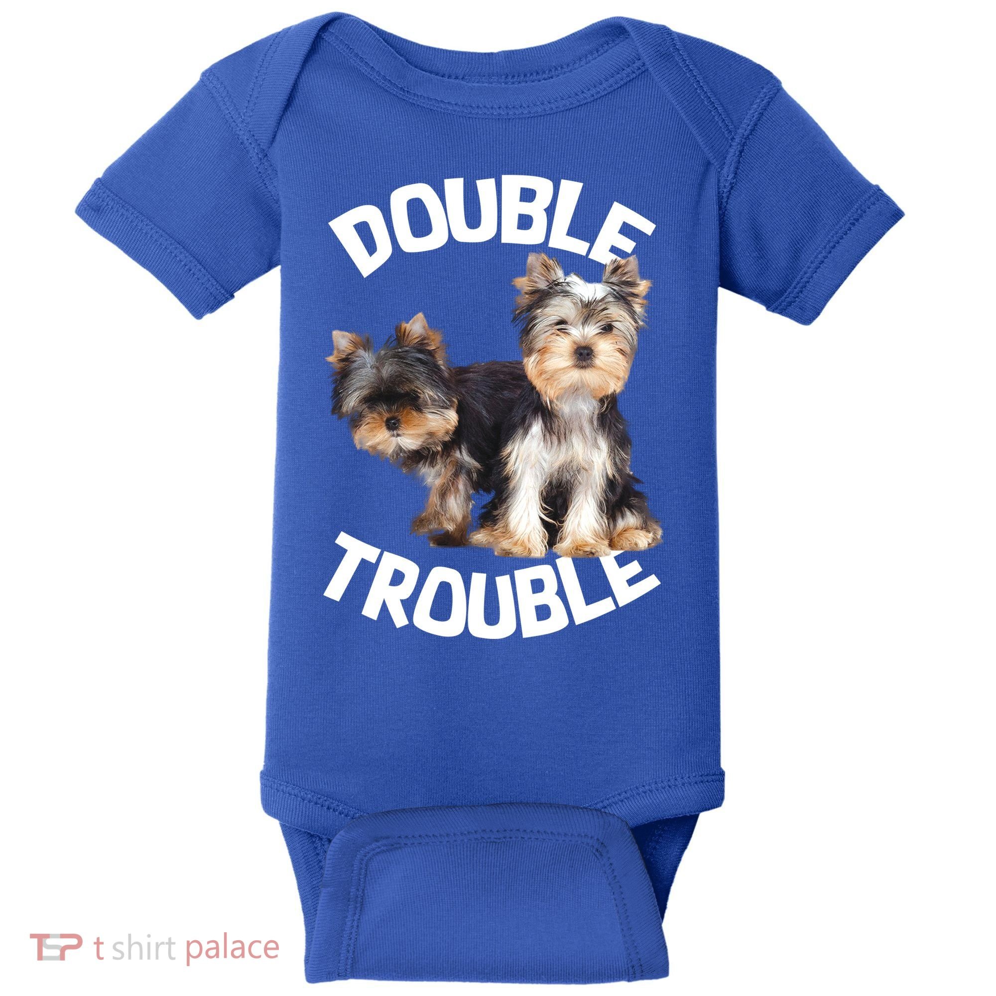 Yorkie Double Trouble Baby Bodysuit
