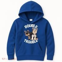 Yorkie Double Trouble Kids Hoodie thumb 0