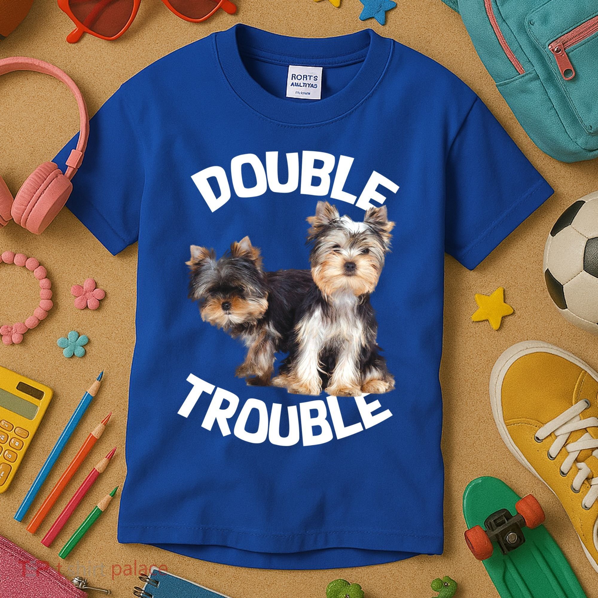Yorkie Double Trouble Kids T-Shirt