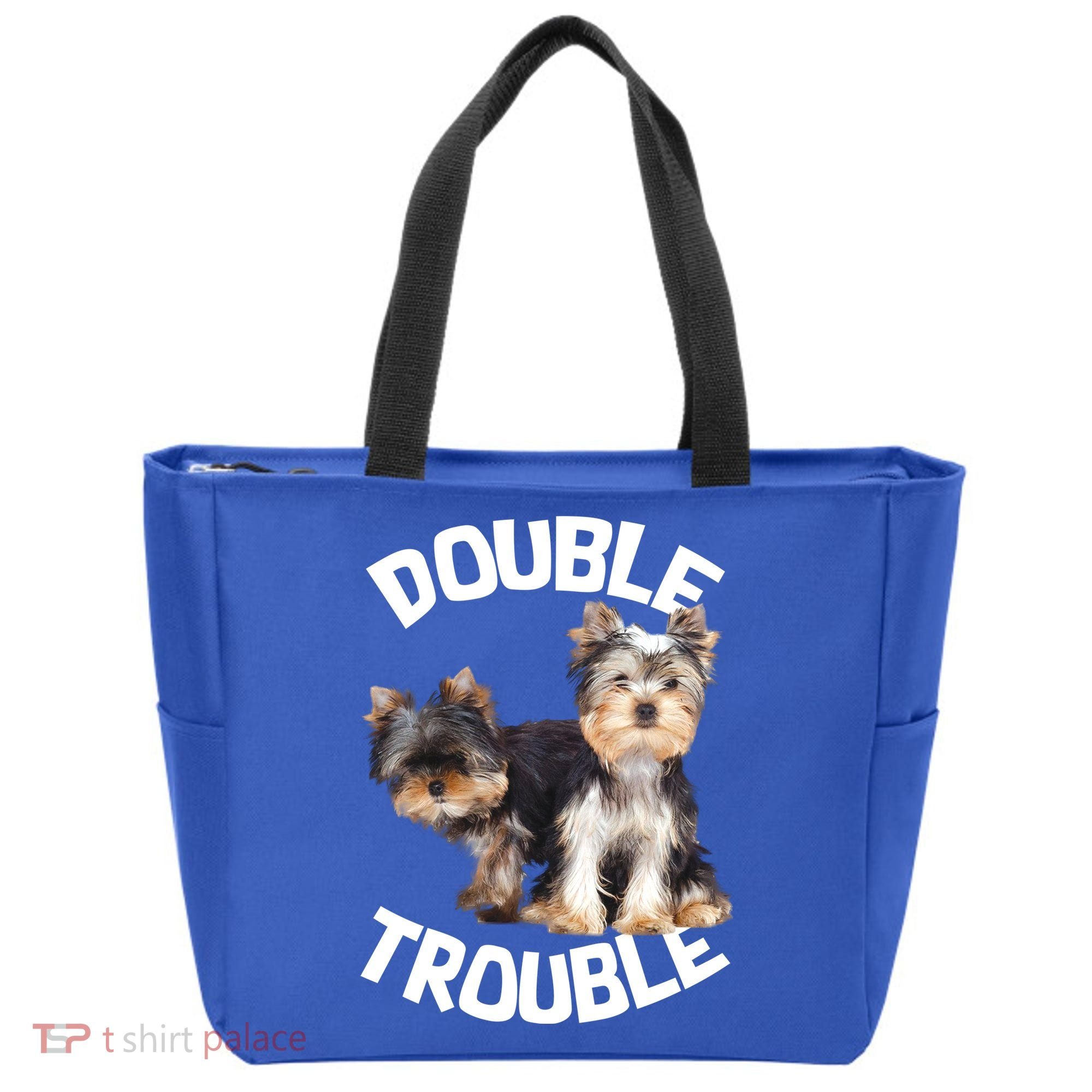 Yorkie Double Trouble Tote Bag