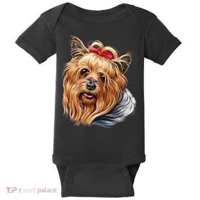 Yorkie Girl Baby Bodysuit