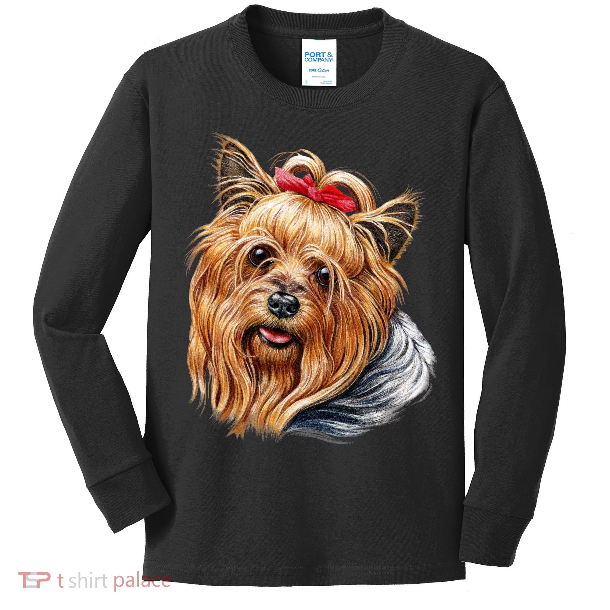 Yorkie Girl Kids Long Sleeve Shirt