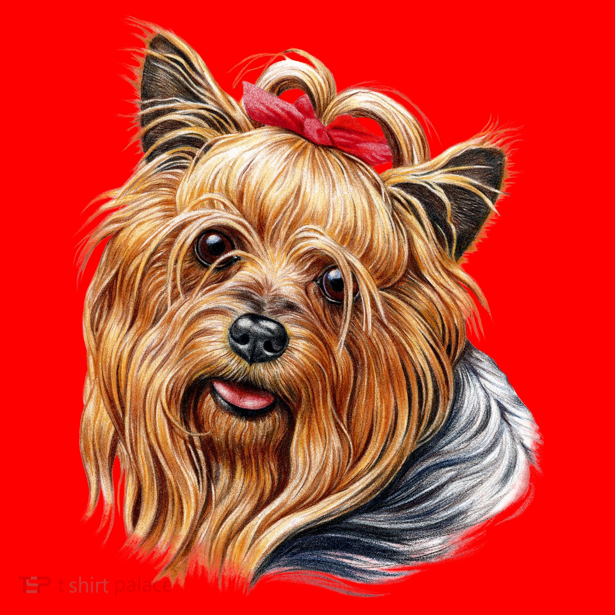 Yorkie Girl Santa Hat