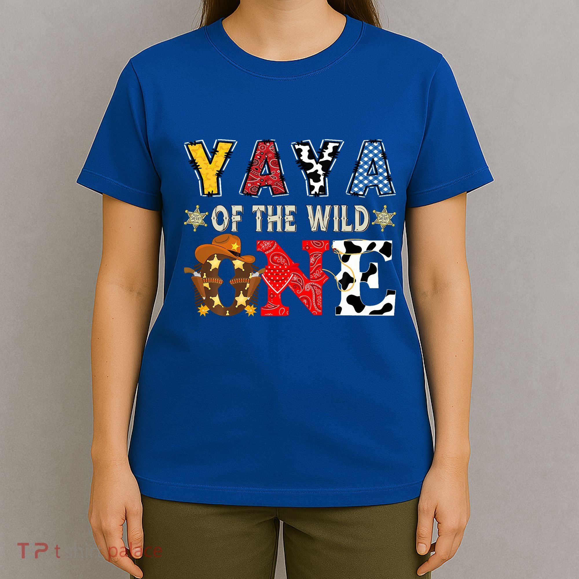Yaya Of The Wild One 1st Birthday Western Cowboy T-Shirt
