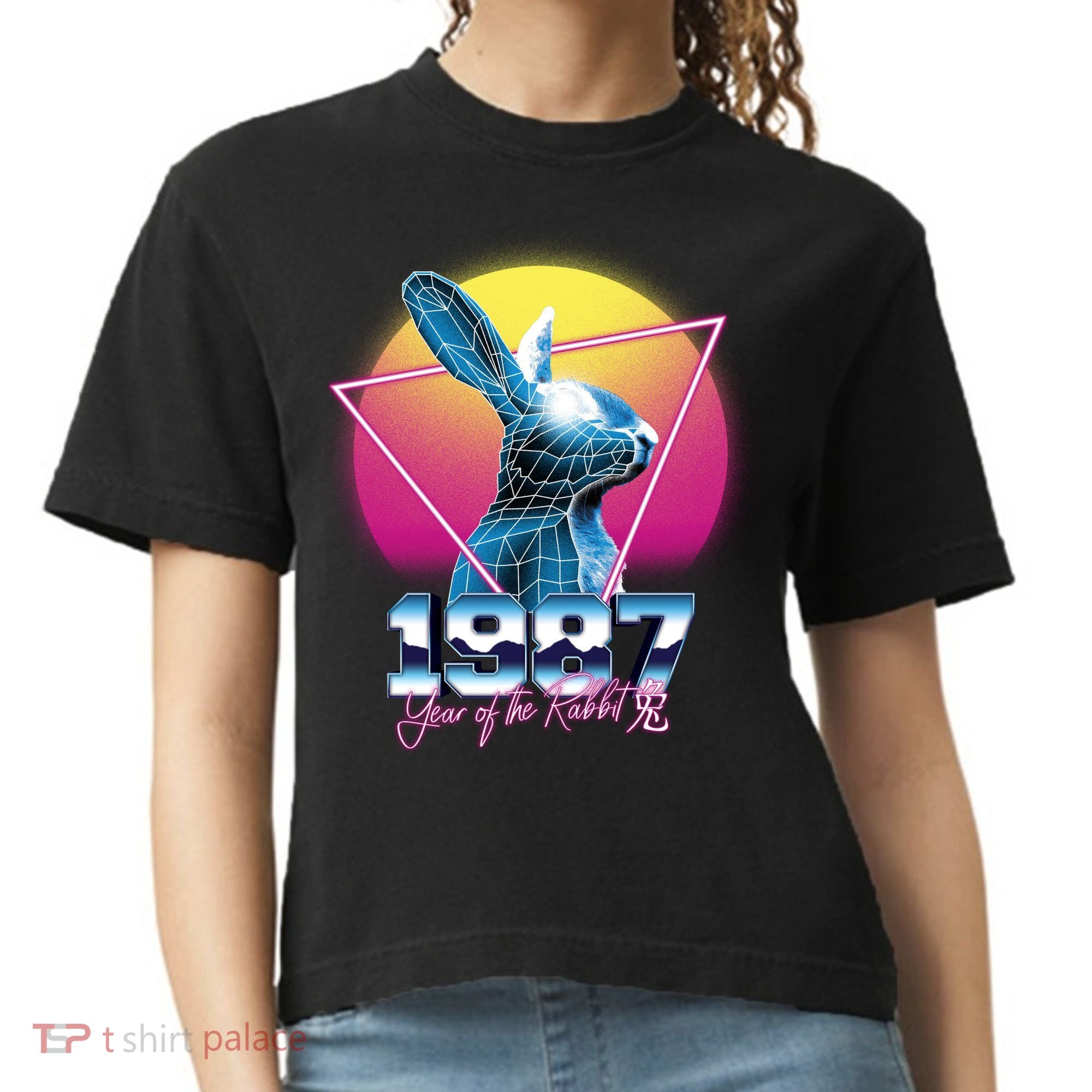 Year Of The Rabbit – Chinese Zodiac – Synthwave Style Comfort Colors Boxy T-Shirt