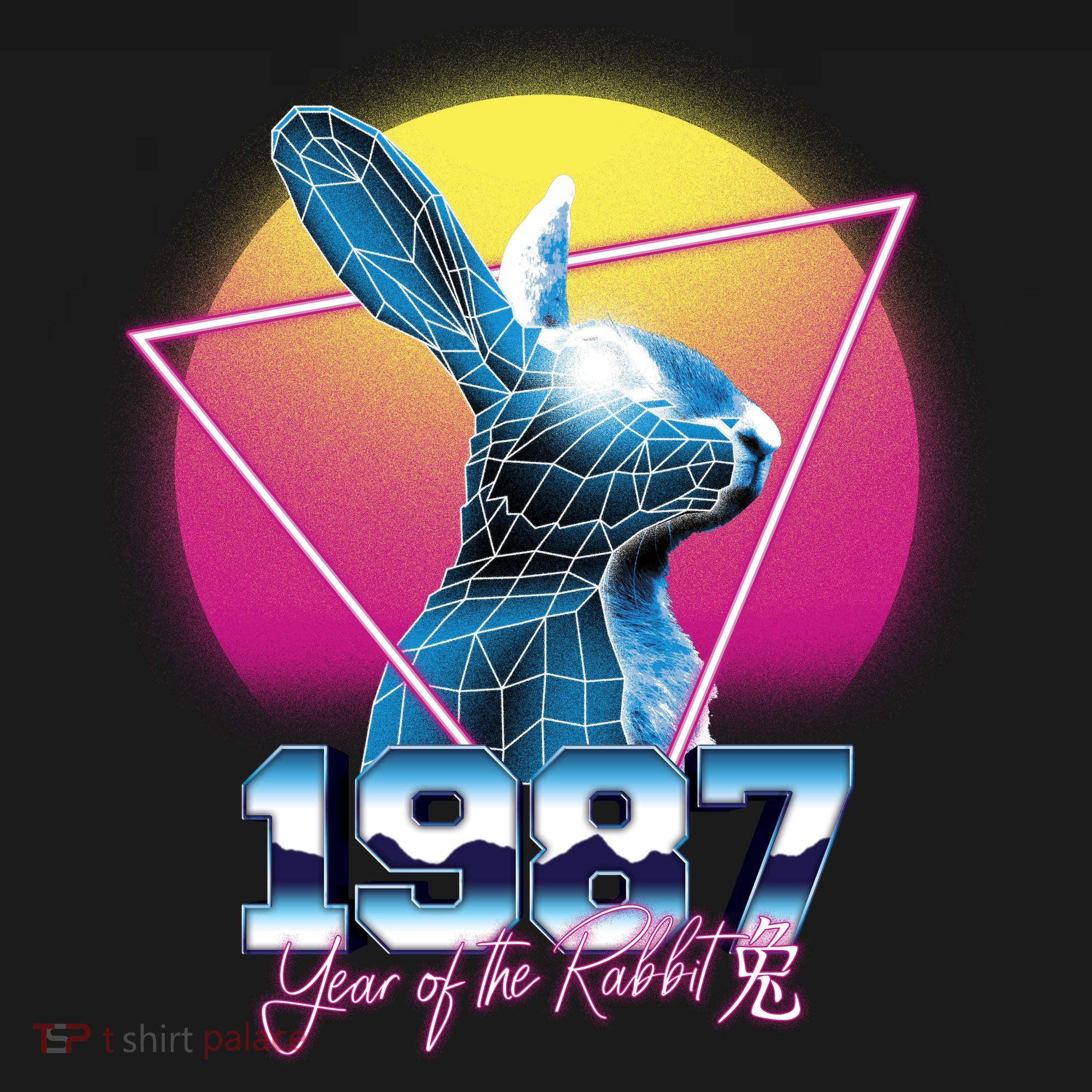 Year Of The Rabbit – Chinese Zodiac – Synthwave Style Long Sleeve Shirt