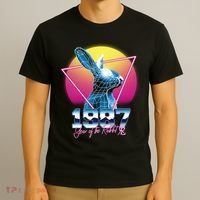 Year Of The Rabbit – Chinese Zodiac – Synthwave Style T-Shirt thumb 3