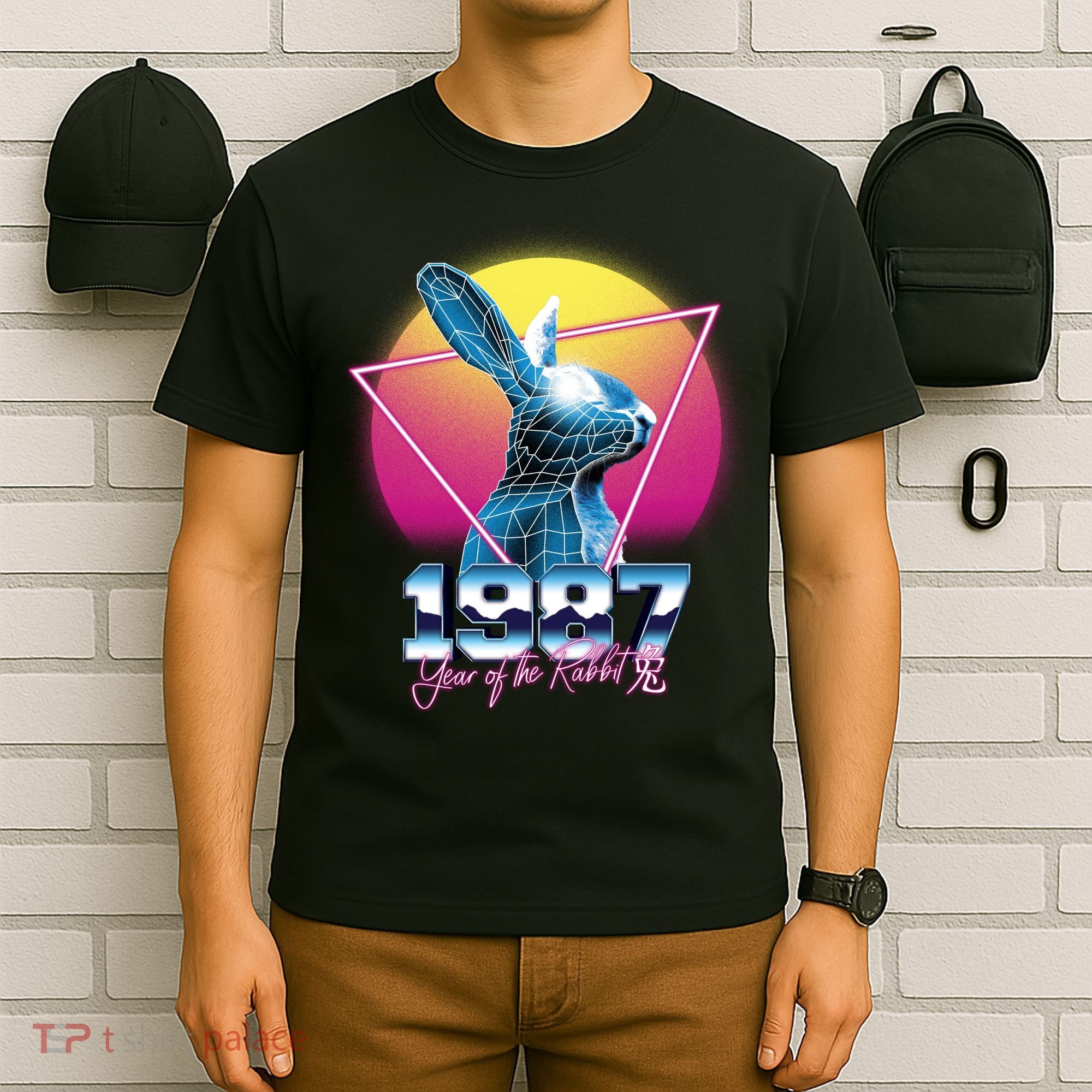 Year Of The Rabbit – Chinese Zodiac – Synthwave Style T-Shirt
