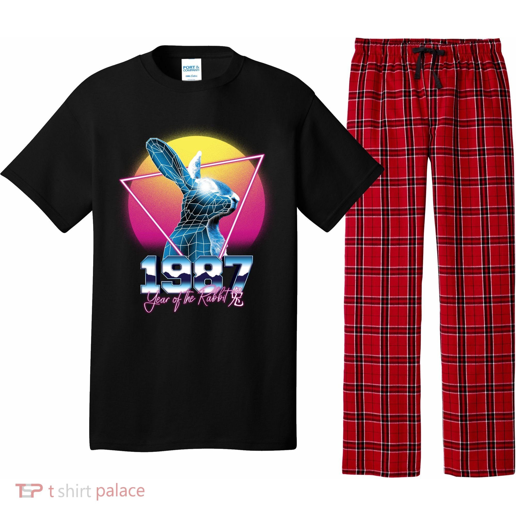 Year Of The Rabbit – Chinese Zodiac – Synthwave Style Pajama Set