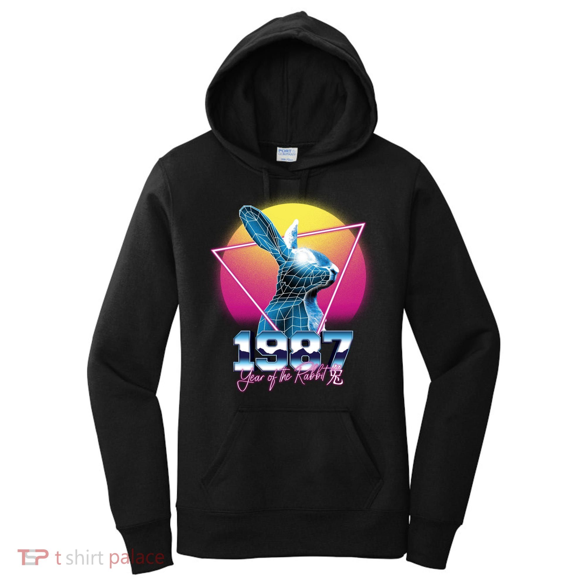 Year Of The Rabbit – Chinese Zodiac – Synthwave Style Women's Hoodie