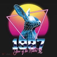 Year Of The Rabbit – Chinese Zodiac – Synthwave Style Women's Hoodie thumb 2