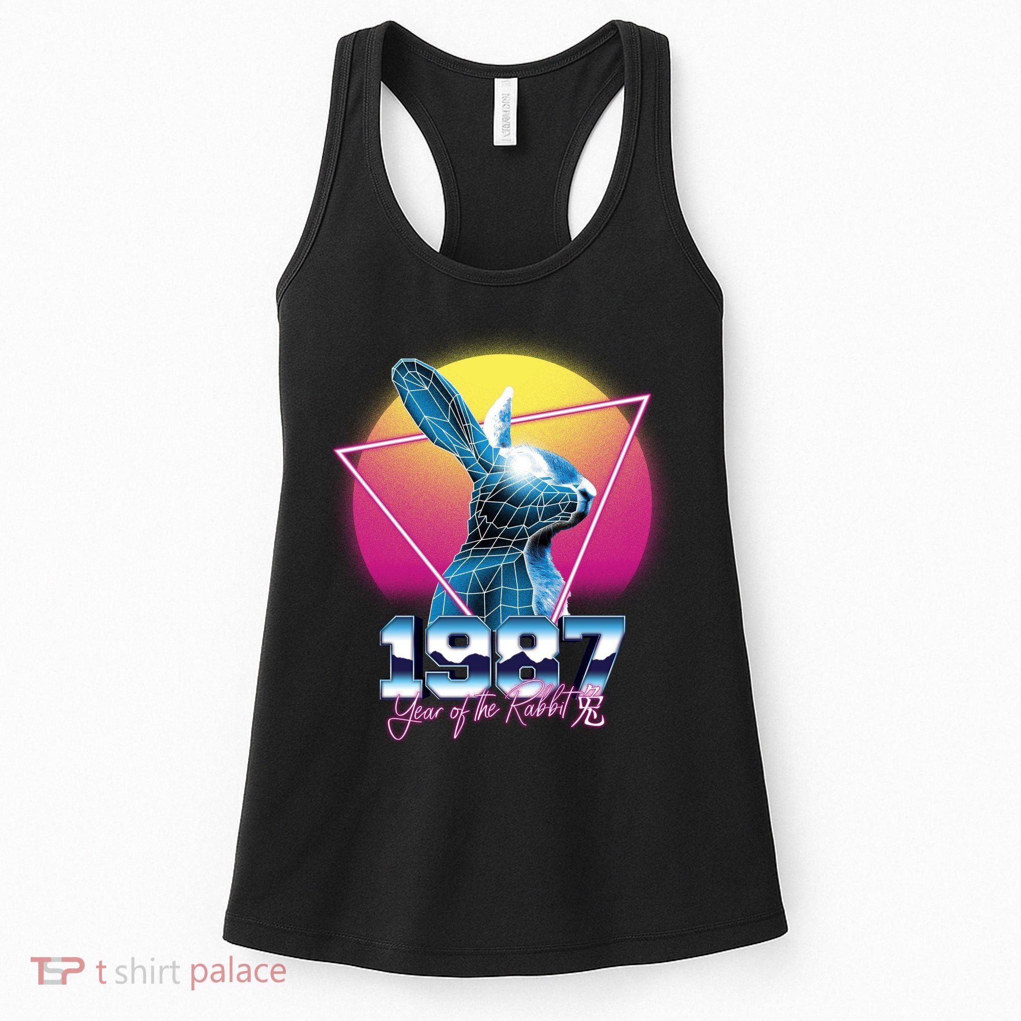 Year Of The Rabbit – Chinese Zodiac – Synthwave Style Women's Tank Top