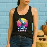 Year Of The Rabbit – Chinese Zodiac – Synthwave Style Women's Tank Top thumb 2