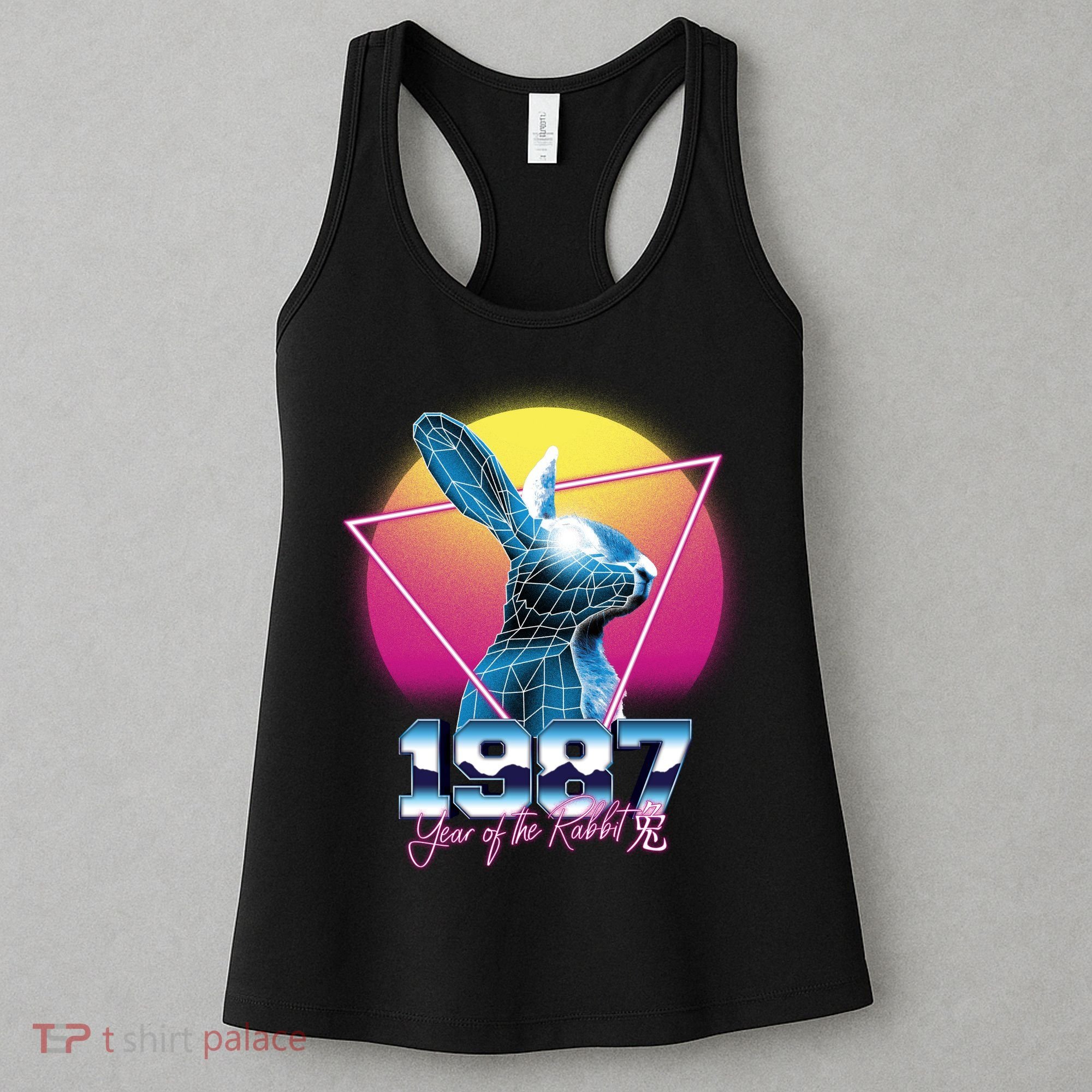 Year Of The Rabbit – Chinese Zodiac – Synthwave Style Women's Tank Top