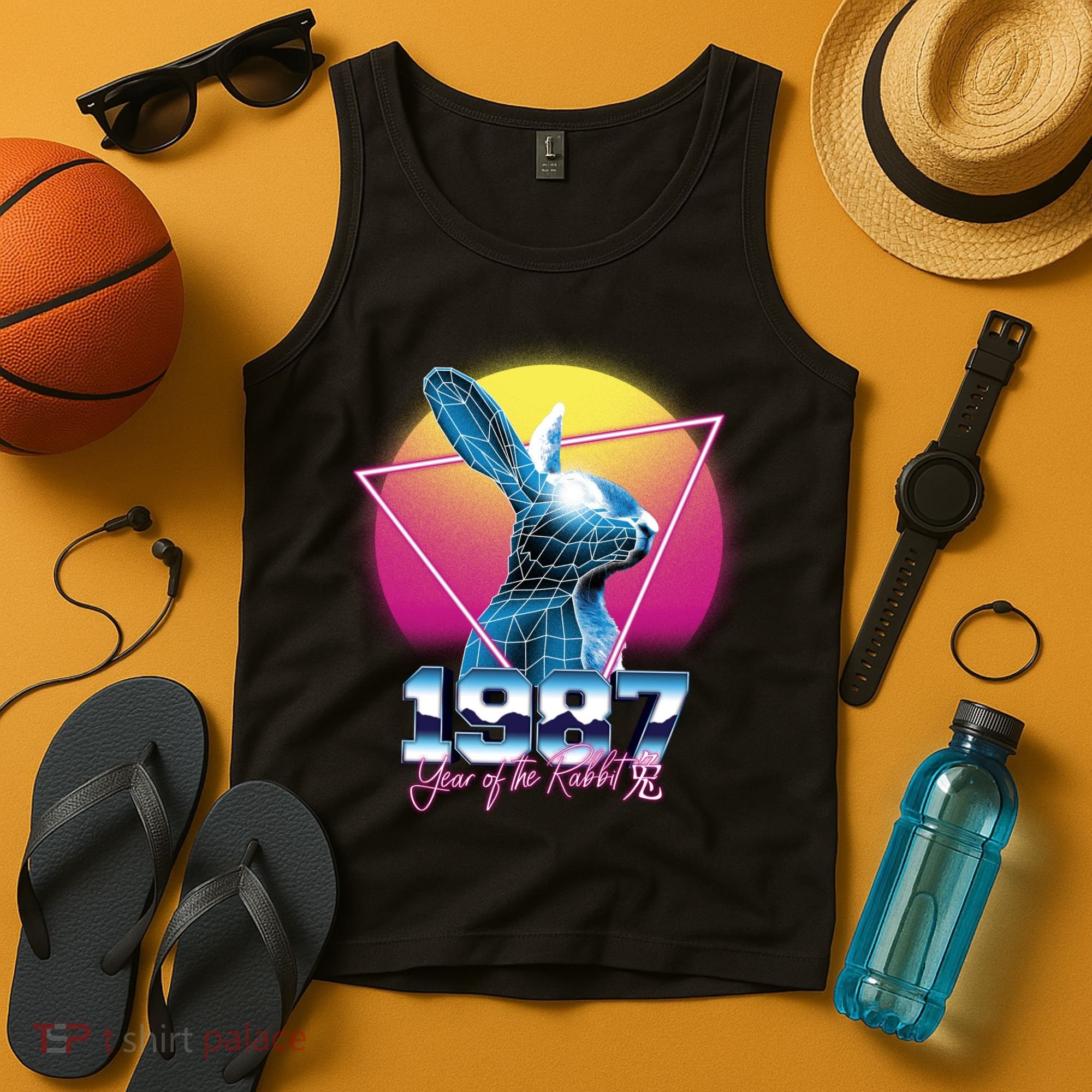 Year Of The Rabbit – Chinese Zodiac – Synthwave Style Tank Top