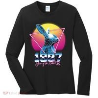 Year Of The Rabbit – Chinese Zodiac – Synthwave Style Women's Long Sleeve Shirt thumb 0