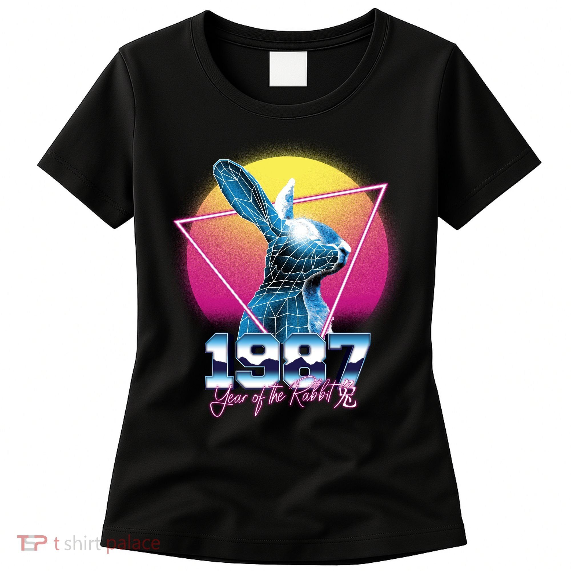 Year Of The Rabbit – Chinese Zodiac – Synthwave Style Women's T-Shirt