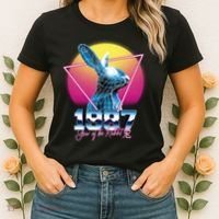 Year Of The Rabbit – Chinese Zodiac – Synthwave Style Women's T-Shirt thumb 2
