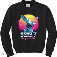 Year Of The Rabbit – Chinese Zodiac – Synthwave Style Kids Sweatshirt thumb 0