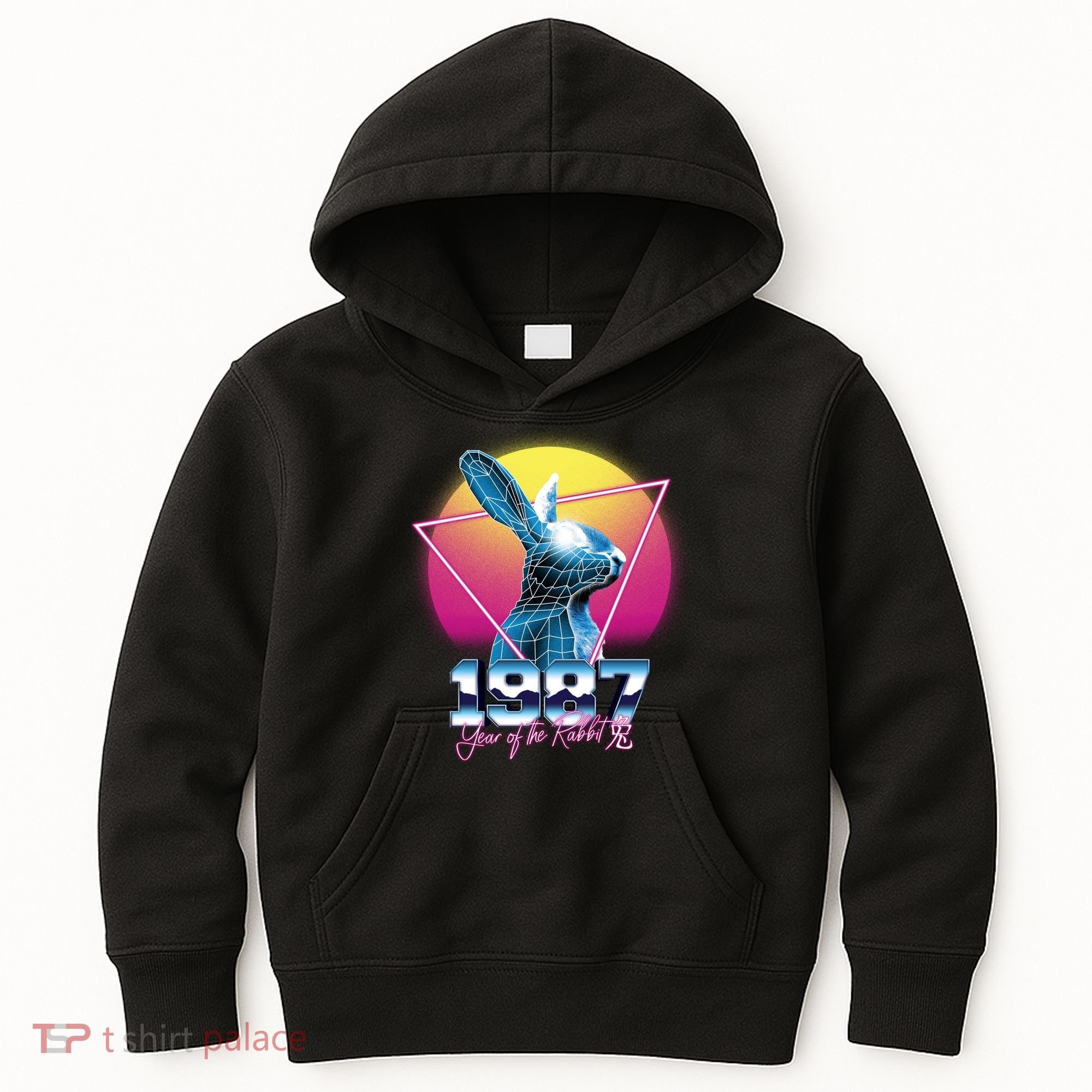 Year Of The Rabbit – Chinese Zodiac – Synthwave Style Kids Hoodie