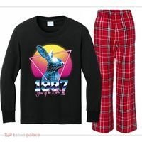 Year Of The Rabbit – Chinese Zodiac – Synthwave Style Kids Long Sleeve Plaid Pajama Set thumb 0
