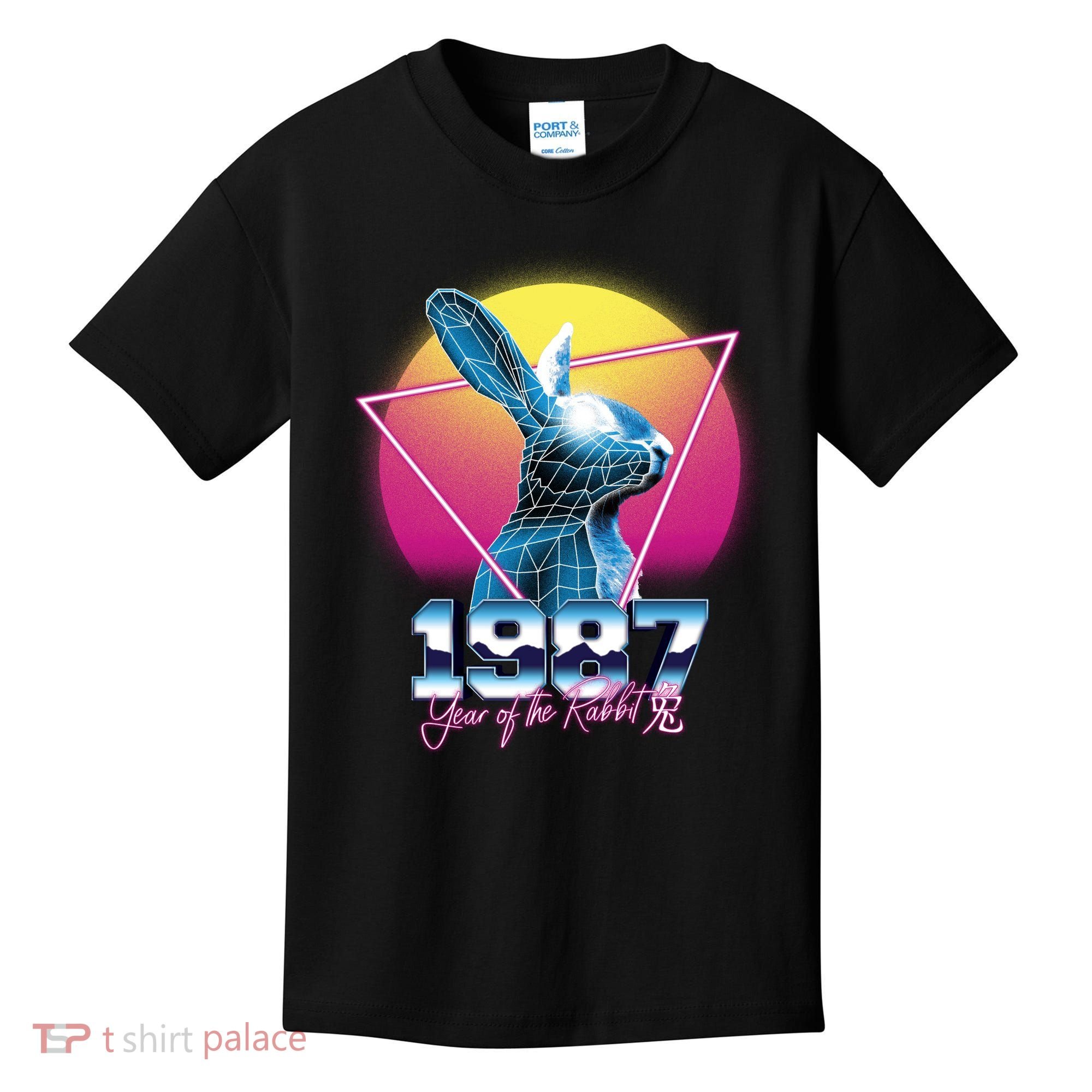Year Of The Rabbit – Chinese Zodiac – Synthwave Style Kids T-Shirt
