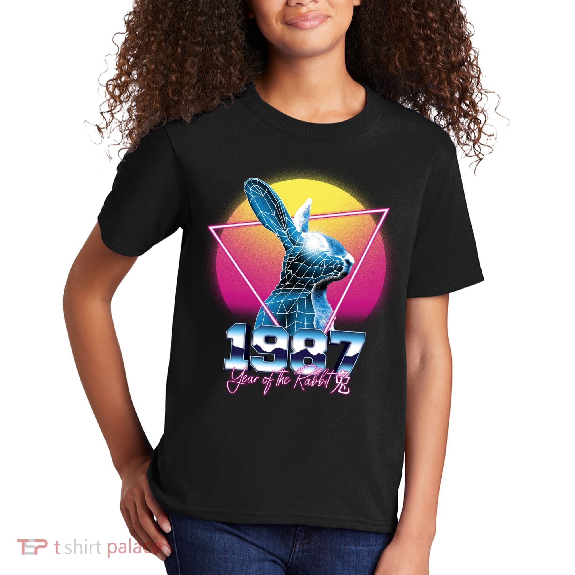 Year Of The Rabbit – Chinese Zodiac – Synthwave Style Kids T-Shirt