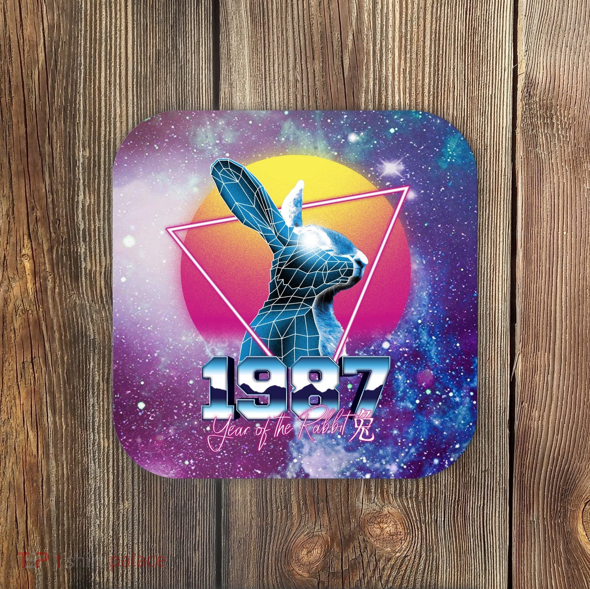 Year Of The Rabbit – Chinese Zodiac – Synthwave Style Coaster