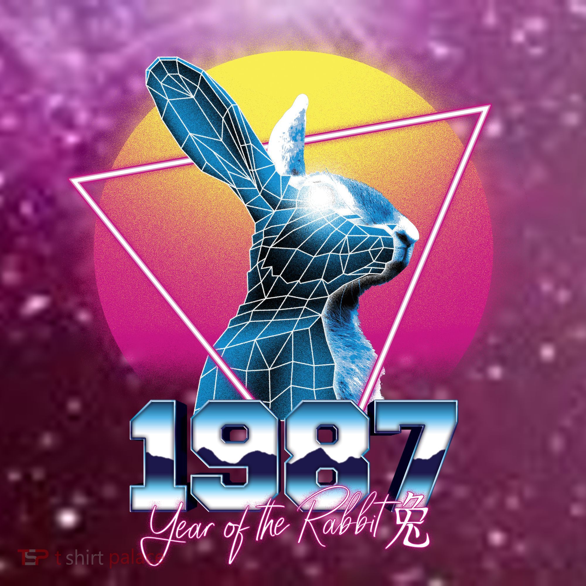 Year Of The Rabbit – Chinese Zodiac – Synthwave Style Coaster