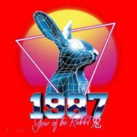 Year Of The Rabbit – Chinese Zodiac – Synthwave Style Santa Hat thumb 1