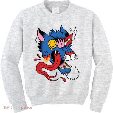 You Are Distorted Funny Wolf Kids Sweatshirt