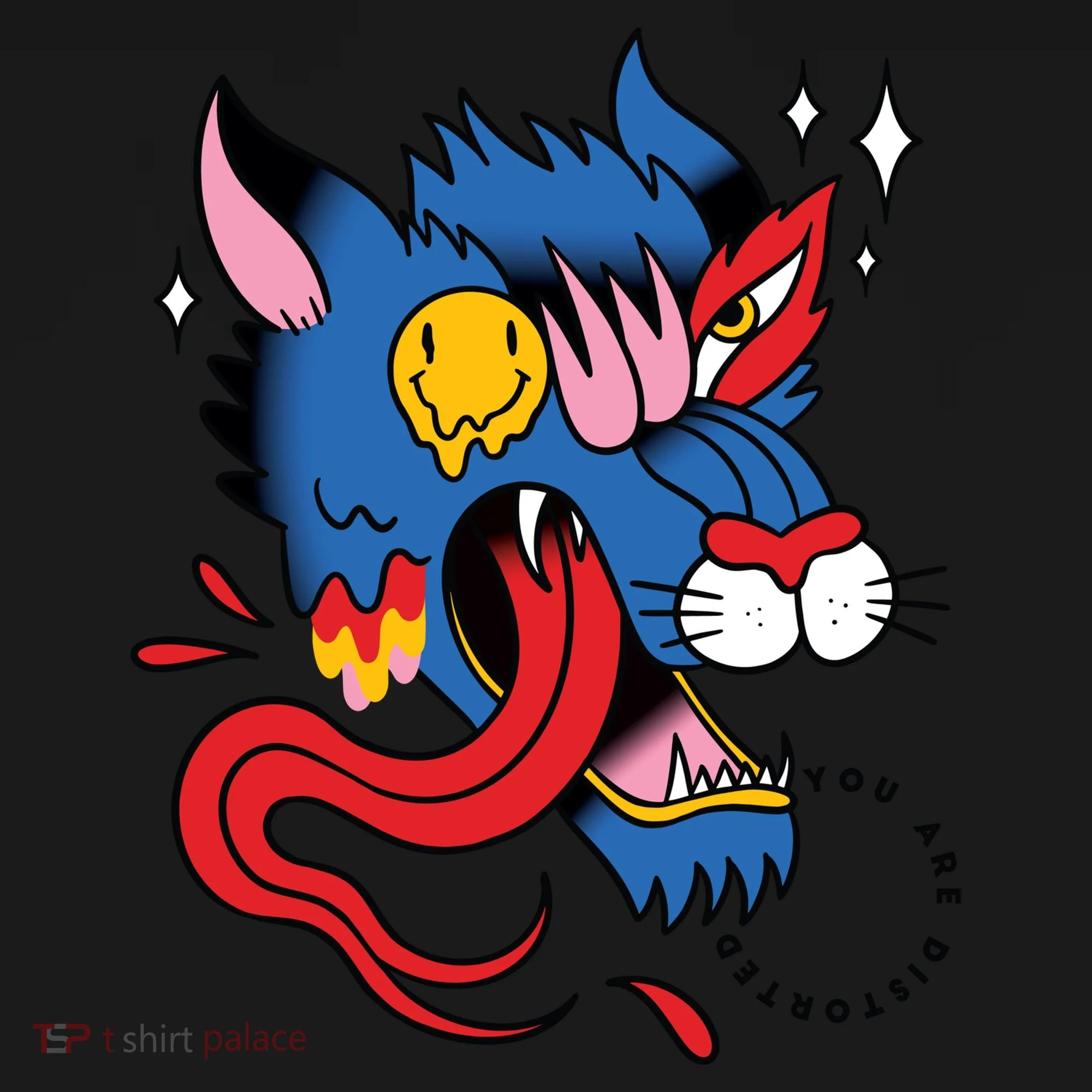 You Are Distorted Funny Wolf Doggie Tank