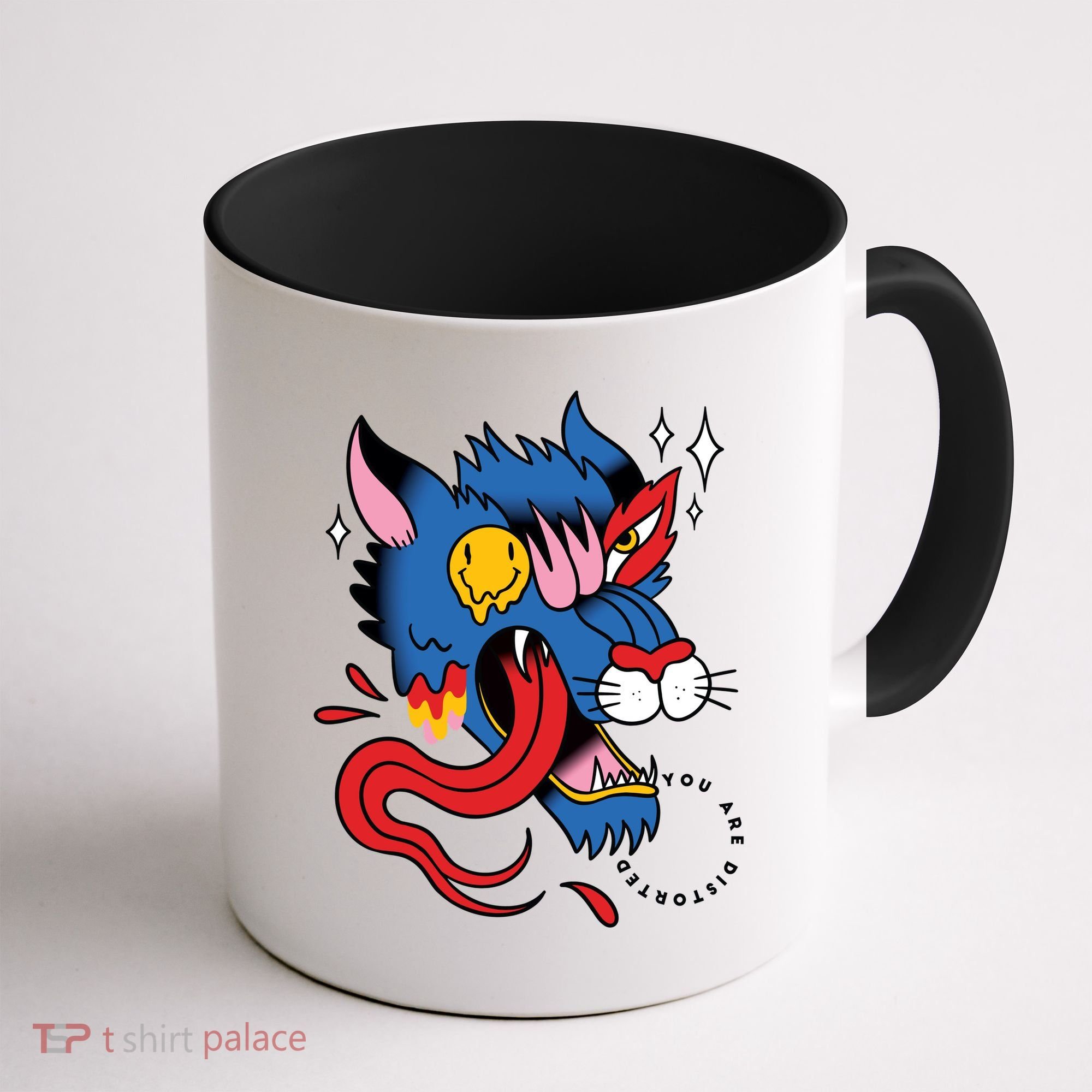 You Are Distorted Funny Wolf Coffee Mug