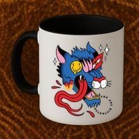 You Are Distorted Funny Wolf Coffee Mug thumb 2