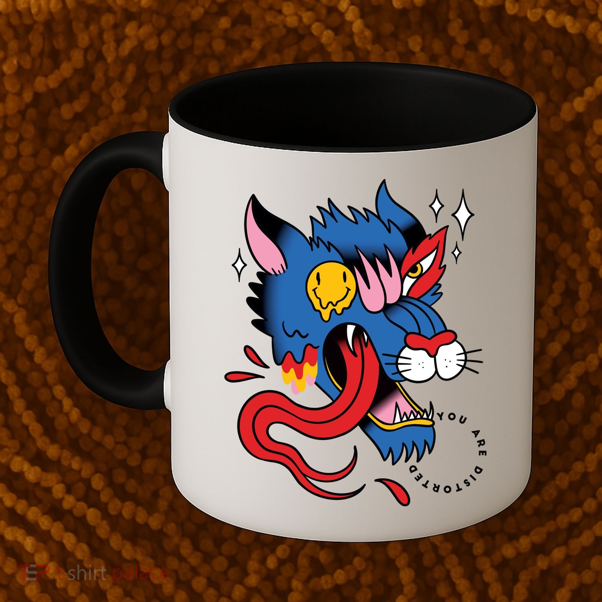 You Are Distorted Funny Wolf Coffee Mug