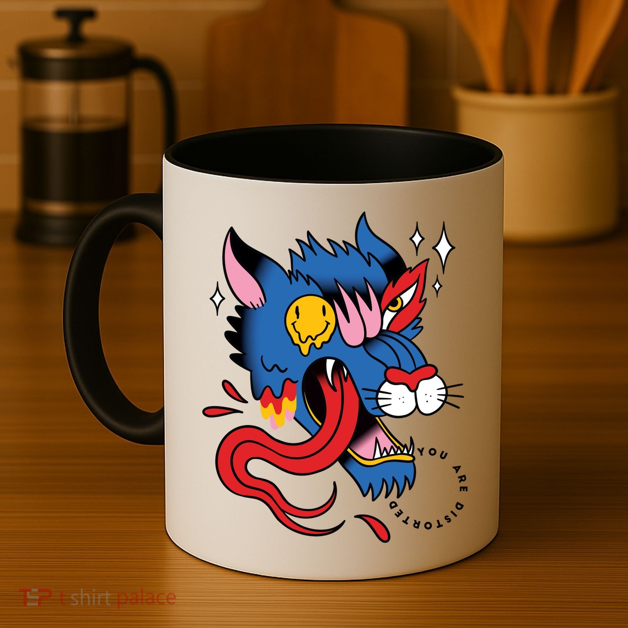 You Are Distorted Funny Wolf Coffee Mug