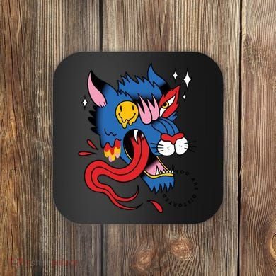 You Are Distorted Funny Wolf Coaster