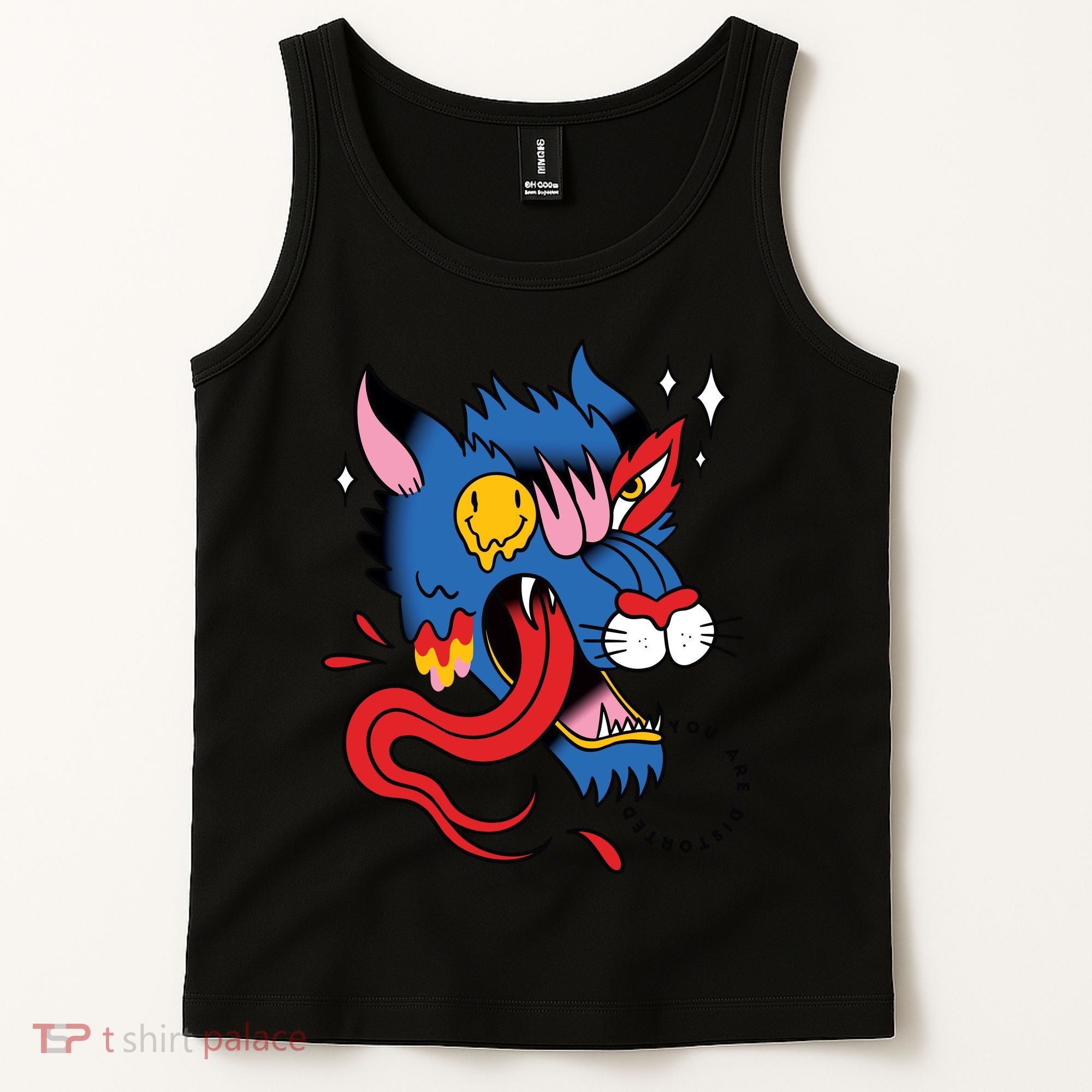 You Are Distorted Funny Wolf Tank Top