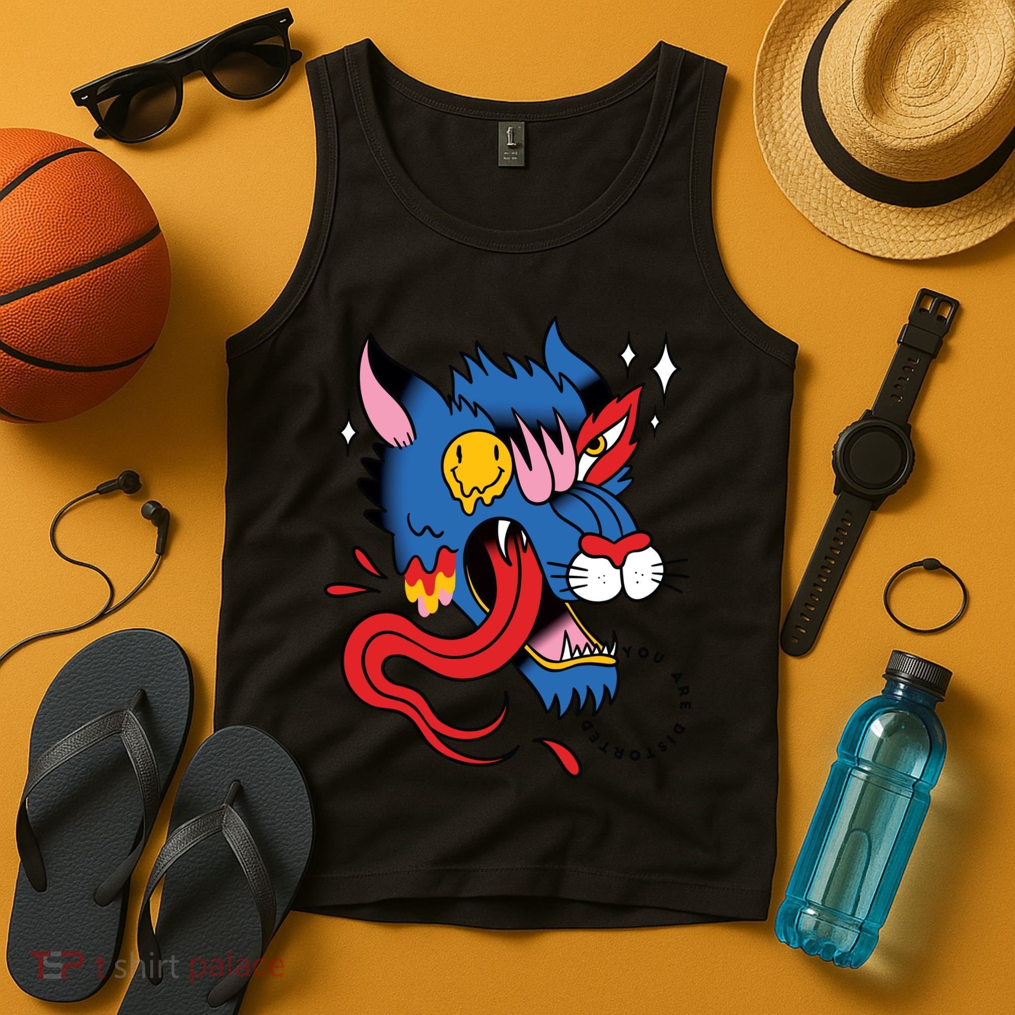 You Are Distorted Funny Wolf Tank Top