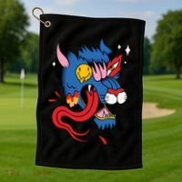 You Are Distorted Funny Wolf Golf Towel thumb 1