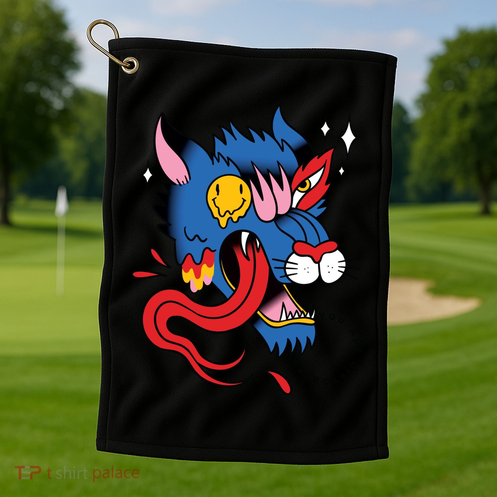 You Are Distorted Funny Wolf Golf Towel