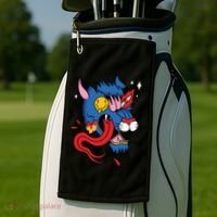 You Are Distorted Funny Wolf Golf Towel thumb 2