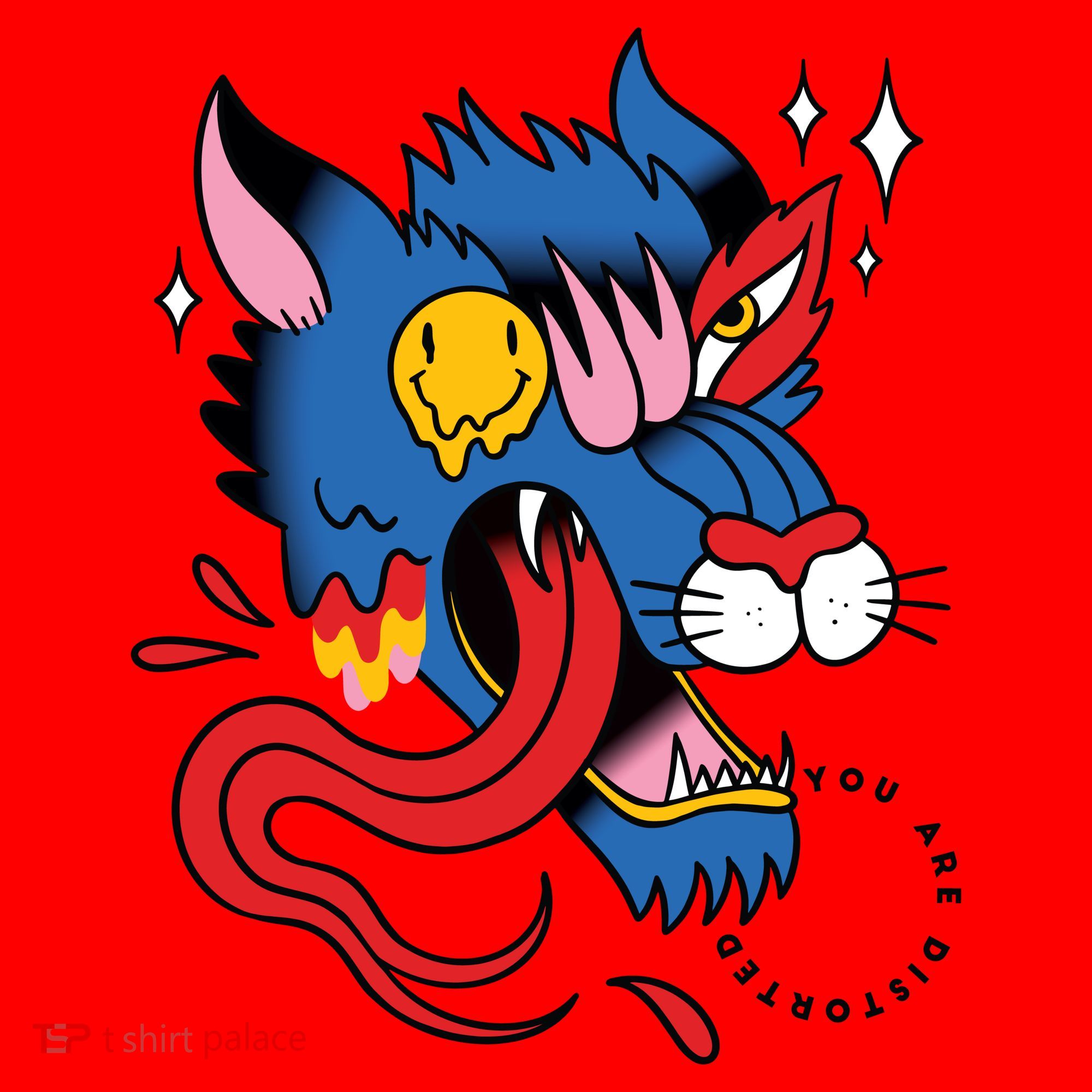 You Are Distorted Funny Wolf Santa Hat