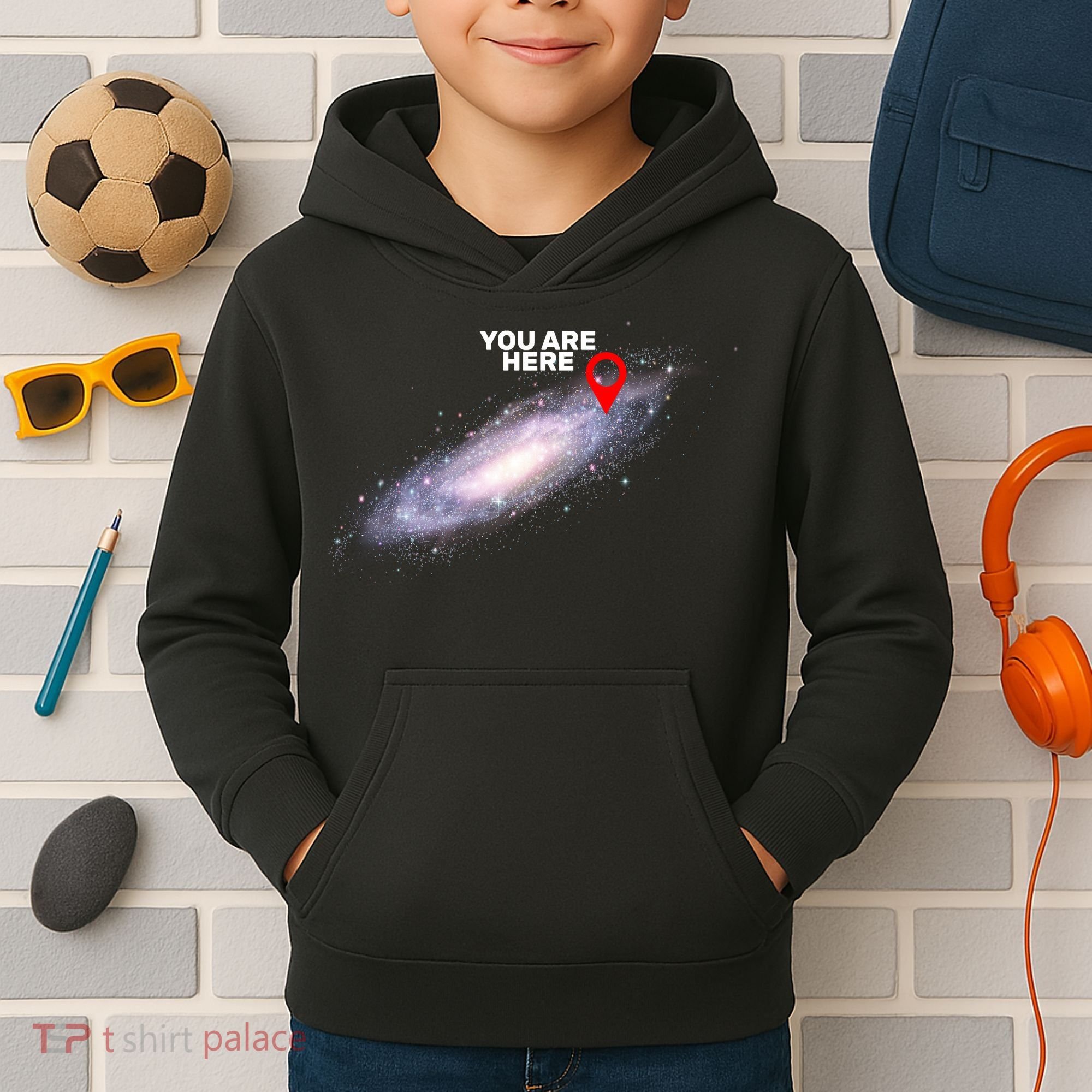 You are Here Galaxy Kids Hoodie