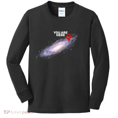 You are Here Galaxy Kids Long Sleeve Shirt