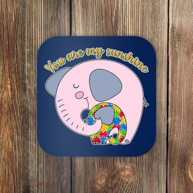 You Are My Sunshine Autism Awareness Coaster
