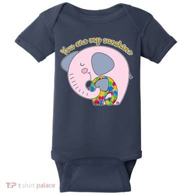 You Are My Sunshine Autism Awareness Baby Bodysuit