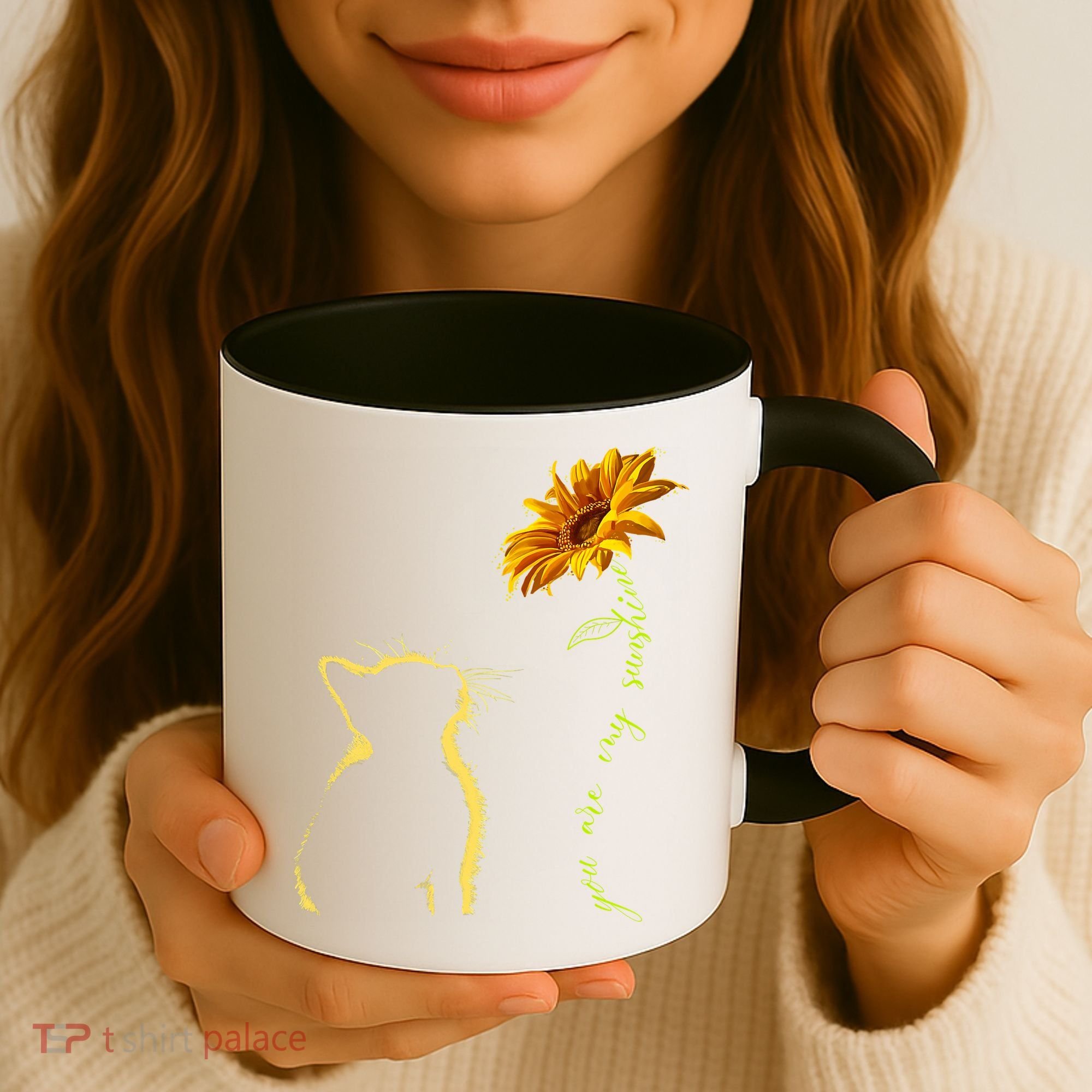 You Are My Sunshine Cat Sunflower Coffee Mug
